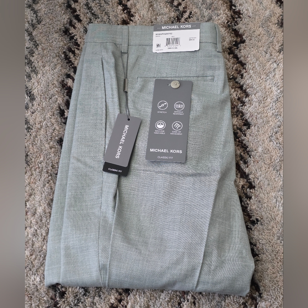 Michael Kors Men's Classic Dress Pants Mint 34x34 NWT $95 MSRP